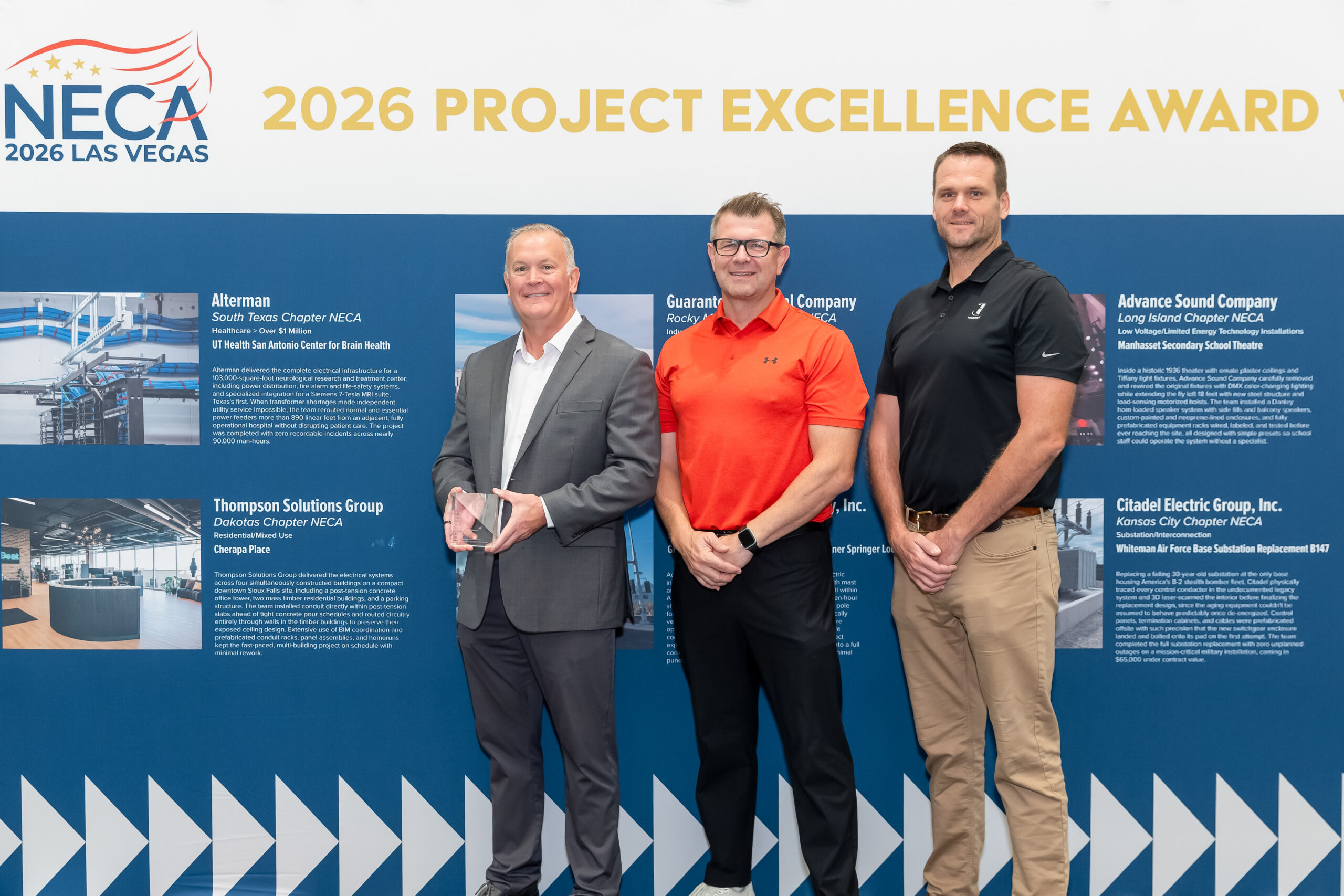TSG Electrical Construction Wins NECA Project Excellence Award
